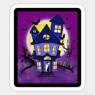 Ghost Haunted House Sticker